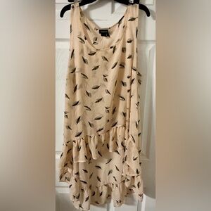 torrid Cream Leaf-Print High-Low Ruffle Skirt